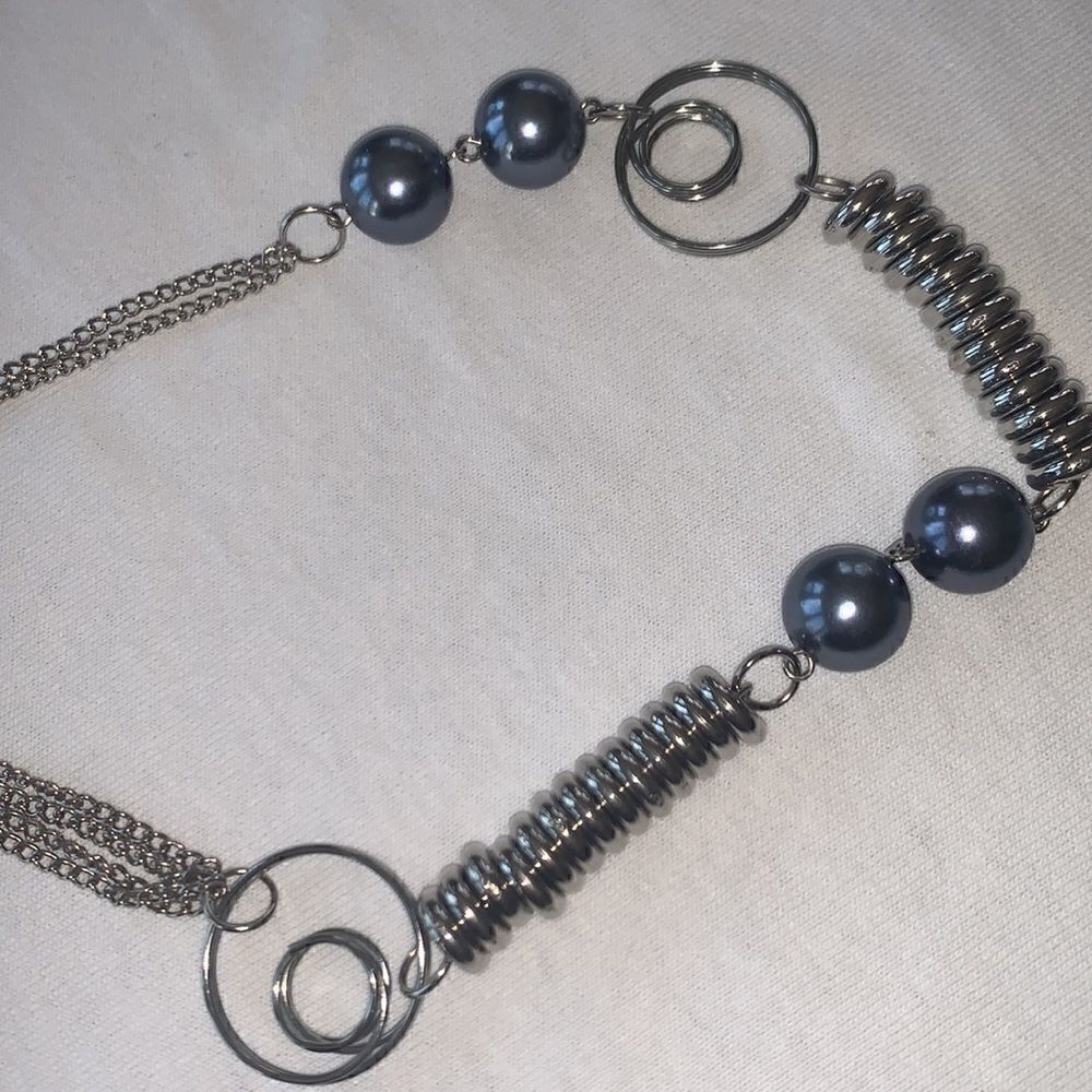 Necklace Silver Gray Baubles Costume Jewelry